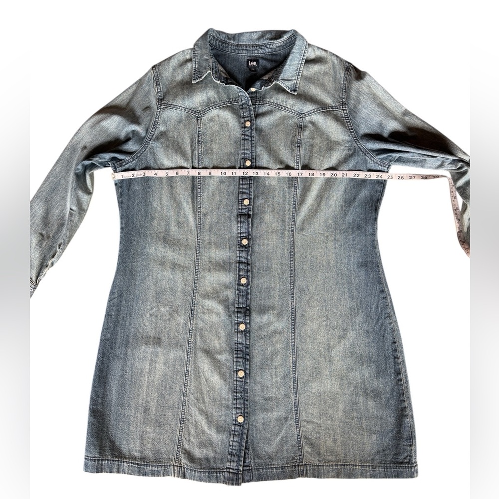 Lee Women's Heritage Western Denim Dress Button Front Size XXL - Picture 6 of 8